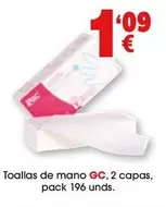 Oferta de GC - Toallas De Mano, 2 Capas, Pack 196 Unds. por 1,09€ en Top Cash