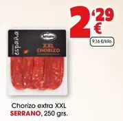 Oferta de Serrano - Chorizo Extra Xxl por 2,29€ en Top Cash