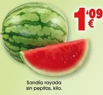 Oferta de Sandía Rayada Sin Pepitas por 1,09€ en Top Cash