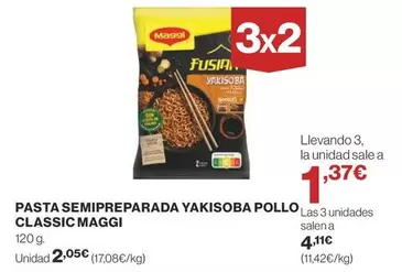Oferta de Maggi - Pasta Semipreparada Yakisoba Pollo Classic por 2,05€ en Supercor