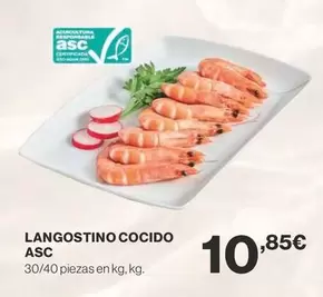 Oferta de Langostino Cocido Asc por 10,85€ en Supercor