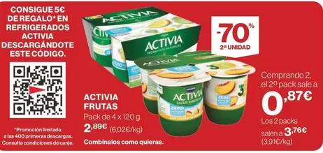 Oferta de Danone - Activia Frutas por 2,89€ en Supercor