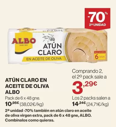 Oferta de Albo - Atun Claro En Aceite De Oliva por 10,95€ en Supercor