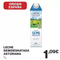 Oferta de La Asturiana - Leche Semidesnatada por 1,09€ en Supercor