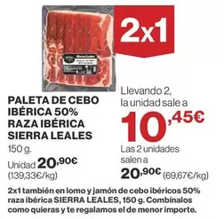 Oferta de Paleta De Cebo Ibérica 50% Raza Ibérica por 20,9€ en Supercor