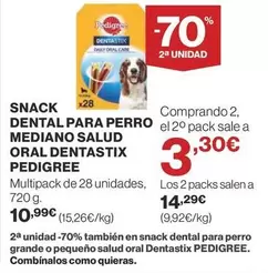 Oferta de Pedigree - Snack Dental Para Perro Mediano Salud Oral Dentastix por 10,99€ en Supercor