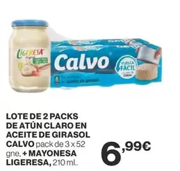Oferta de Calvo - Lote De 2 Packs De Atun Claro En Aceite De Girasol por 6,99€ en Supercor