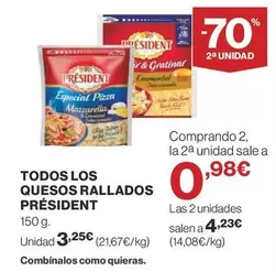 Oferta de Président - Quesos Rallados por 3,25€ en Supercor