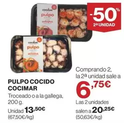 Oferta de Cocimar - Pulpo Cocido por 13,5€ en Supercor