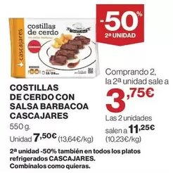 Oferta de Cascajares - Costillas De Cerdo Con Salsa Barbacoa por 7,5€ en Supercor