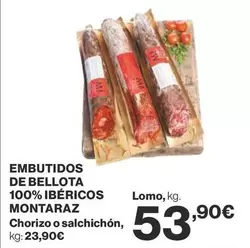 Oferta de Montaraz - Embutidos De Bellota 100% Ibéricos Chorizo O Salchichon por 53,9€ en Supercor