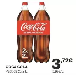 Oferta de Coca-Cola - Pack De 2x2 L por 3,72€ en Supercor