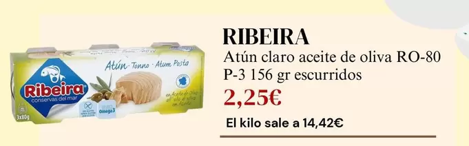 Oferta de Ribeira - Atún Claro Aceite De Oliva por 2,25€ en Sangüi