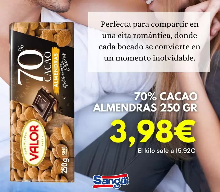Oferta de Valor - 70% Cacao Almendras por 3,98€ en Sangüi