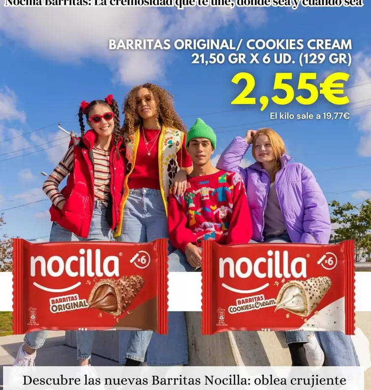 Oferta de Nocilla - Barritas Original/Cookies Cream por 2,55€ en Sangüi