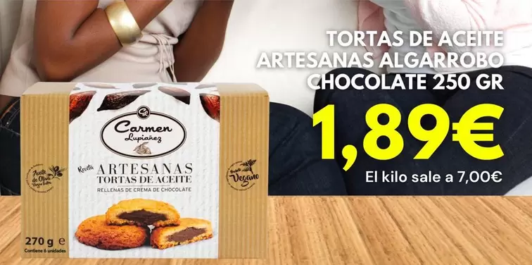 Oferta de Tortas De Aceite Artesanas Algarrobo Chocolate por 1,89€ en Sangüi