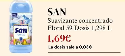 Oferta de San - Suavizante Concentrado Floral 59 Dosis por 1,69€ en Sangüi