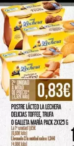 Oferta de La Lechera - Postre Lácteo  Delicias Toffee, Trufa O Galleta Maria Pack 2x por 0,83€ en Claudio