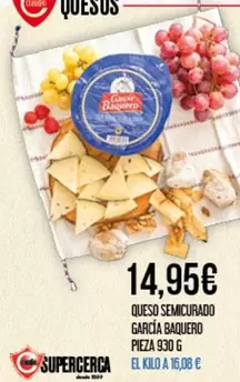 Oferta de García Baquero - Queso Semicurado por 14,95€ en Claudio