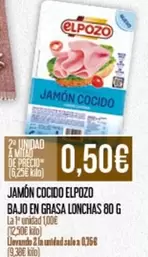 Oferta de Elpozo - Jamón Cocido Bajo En Grasa Lonchas por 0,5€ en Claudio