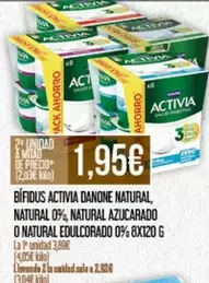 Oferta de Danone - Bifidus Activia Natural, Natural 0%, Natural Azucardo O Natural Edulcorado 0% por 1,95€ en Claudio