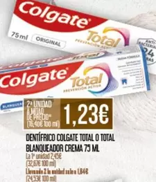 Oferta de Colgate - Dentífrico Total O Total Blanqueador Crema por 2,15€ en Claudio