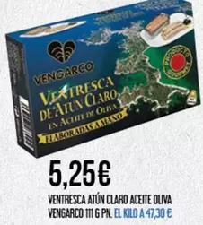 Oferta de Vengarco - Ventresca Atún Claro Aceite Oliva por 5,25€ en Claudio