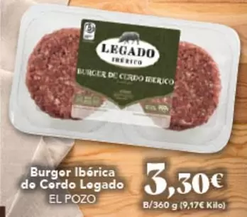 Oferta de Legado - Burger Iberica De Cerdo por 3,3€ en Gadis