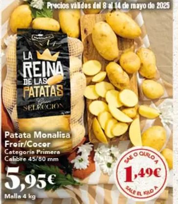 Oferta de Reina - Patata Monaliza Freír/cocer por 5,95€ en Gadis