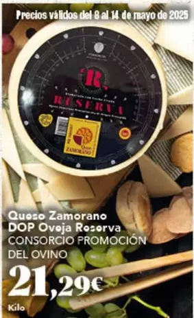 Oferta de Consorcio - Queso Zamorano Dop Oveja Reserva por 21,29€ en Gadis