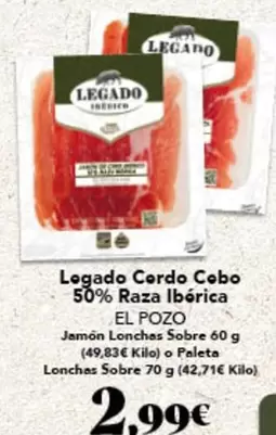 Oferta de Legado - Legado Cerdo Cobo 50% Raza Iberica por 2,99€ en Gadis