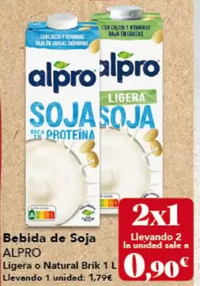 Oferta de Alpro - Bebida De Soja por 1,79€ en Gadis