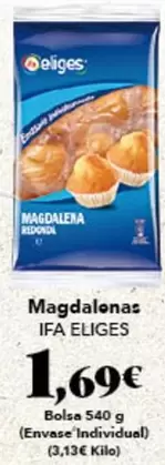Oferta de Eliges - Magdalenas por 1,69€ en Gadis