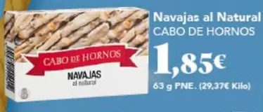 Oferta de Cabo de Hornos - Navajas Al Natural por 1,85€ en Gadis