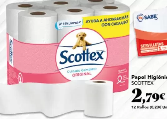 Oferta de Scottex - Papel Higiéni por 2,79€ en Gadis