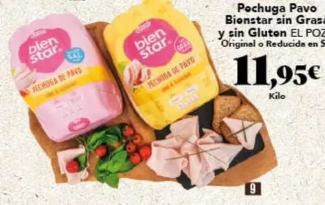 Oferta de El Pozo - Pechuga Pavo Bienstar Sin Gras Y Sin Gluten por 11,95€ en Gadis