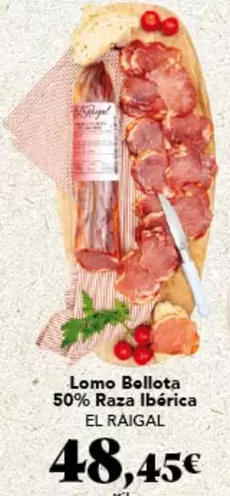 Oferta de Lomo Bollota 50% Raza Iberica por 48,45€ en Gadis