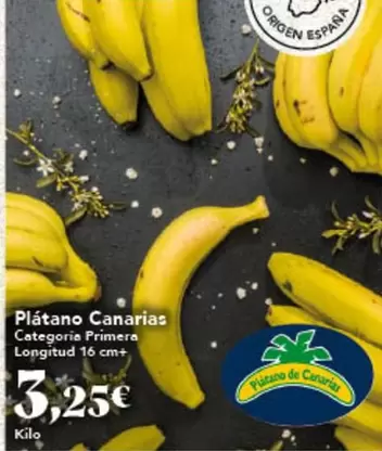 Oferta de Origen - Platano Canarias por 3,25€ en Gadis