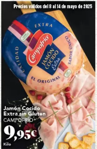 Oferta de Campofrío - Jamón Cocido Extra Sin Gluton por 9,95€ en Gadis