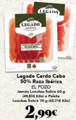 Oferta de Legado - Legado Cerdo Cebo 50% Raza Iberica por 2,99€ en Gadis