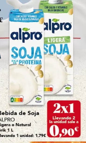 Oferta de Alpro - Bebida De Soja por 1,79€ en Gadis