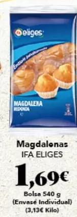 Oferta de Ifa Eliges - Magdalenas por 1,69€ en Gadis