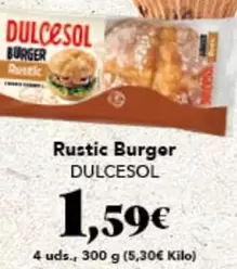 Oferta de Dulcesol - Rustic Burger por 1,59€ en Gadis