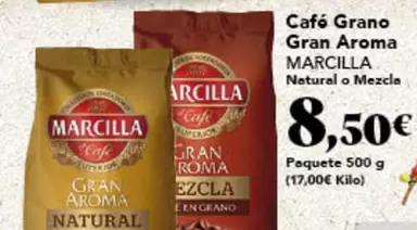 Oferta de Marcilla - Café Grano Gran Aroma por 8,5€ en Gadis