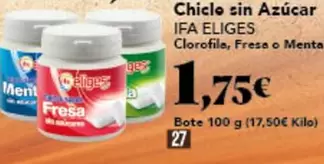 Oferta de Ifa Eliges - Chicle Sin Azucar por 1,75€ en Gadis