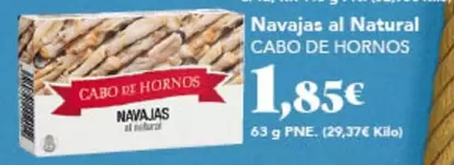 Oferta de Cabo de Hornos - Navajas Al Natural por 1,85€ en Gadis