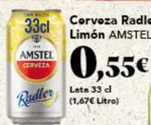 Oferta de Amstel -  Cerveza Radle Limon por 0,55€ en Gadis