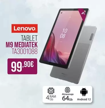Oferta de Lenovo - Tablet M9 Mediatek Ta3001088 por 99,9€ en MR Micro