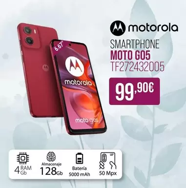 Oferta de Motorola - Smartphone Moto G05 Tf272432005 por 99,9€ en MR Micro