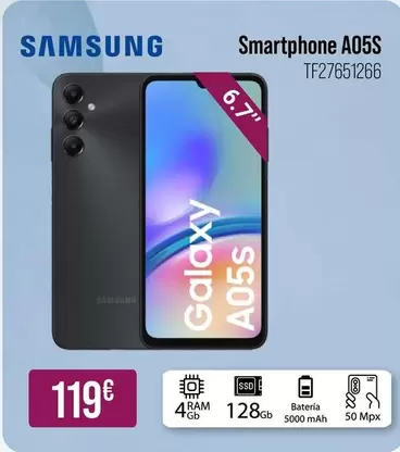 Oferta de Samsung - Smartphone A05S por 119€ en MR Micro